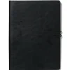 notitieboek gelinieerd PU zwart 18.5x25.5