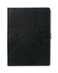 notitieboek gelinieerd PU zwart 18.5x25.5