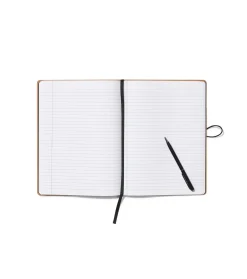 notitieboek gelinieerd PU zwart 18.5x25.5