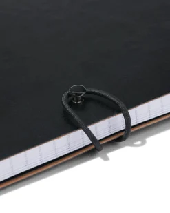 notitieboek gelinieerd PU zwart 18.5x25.5