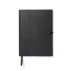 notitieboek gelinieerd PU zwart 12.9x17.8