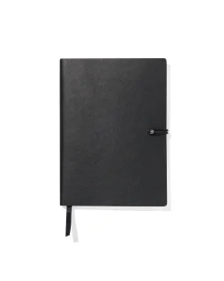 notitieboek gelinieerd PU zwart 12.9x17.8