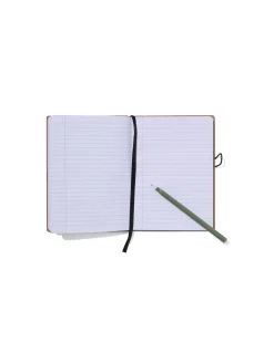 notitieboek gelinieerd PU zwart 12.9x17.8