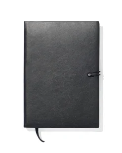 notitieboek gelinieerd PU zwart A5