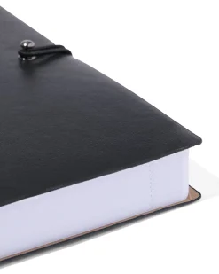 notitieboek gelinieerd PU zwart A5