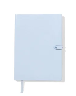 notitieboek 12.8x17.8 PU gelinieerd blauw