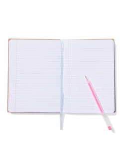 notitieboek 12.8x17.8 PU gelinieerd blauw