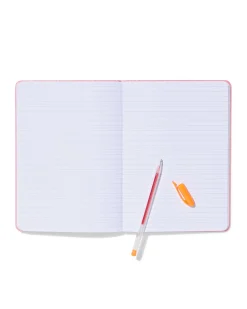notitieboek 21x15cm glitters roze