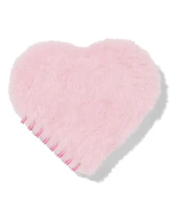 notitieboek 18.5x17cm hartvorm fluffy roze