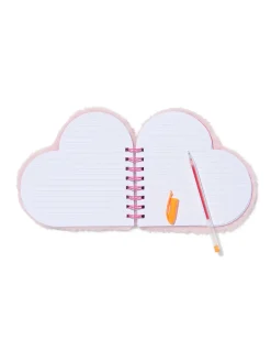 notitieboek 18.5x17cm hartvorm fluffy roze