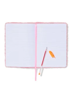 notitieboek 16x22cm roze fluffy