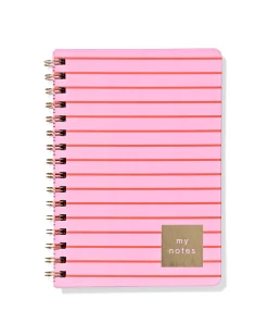 notitieboek 21.1x16cm strepen roze