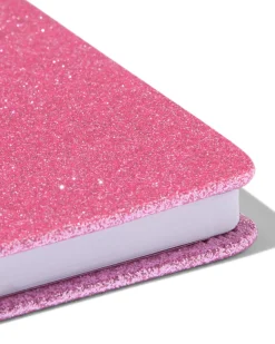 notitieboekje A5 glitter roze