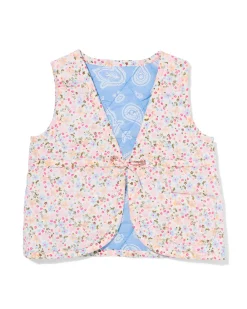 omkeerbare babygilet bloemen blauw