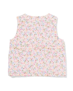 omkeerbare babygilet bloemen blauw