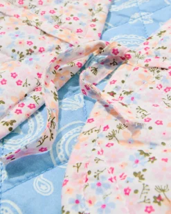 omkeerbare babygilet bloemen blauw