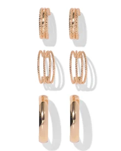 oorringen 18mm goud - 3 stuks