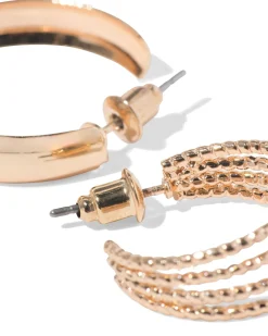 oorringen 18mm goud - 3 stuks