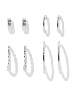 oorringen zilver - 4 stuks