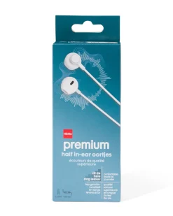 oortjes half in-ear premium wit