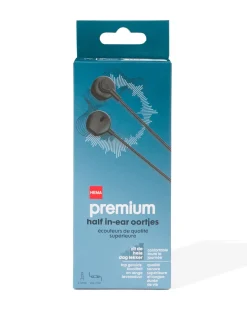 oortjes half in-ear premium zwart