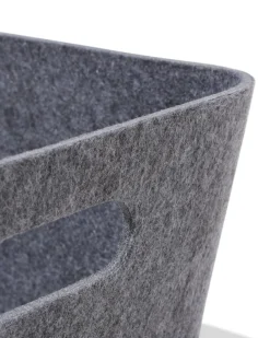 opbergmand 36x27x16cm L vilt grijs