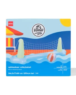 opblaasbaar volleybalnet 266.5x77x85cm met bal Ø34cm