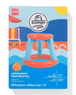 opblaasbare basketbalring Ø70x56cm met bal Ø15cm