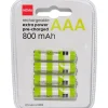 oplaadbare AAA batterijen 800mAh - 4 stuks