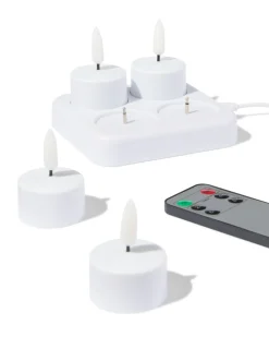 oplaadbare theelichtjes - 4 stuks