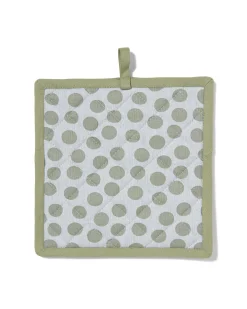 pannenlap 21x21 groene stippen