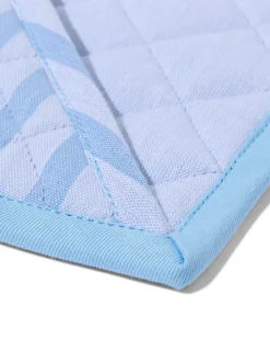 pannenlap 21x21cm katoen strepen blauw