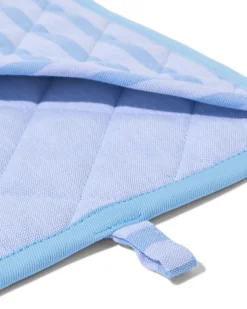 pannenlap 21x21cm katoen strepen blauw