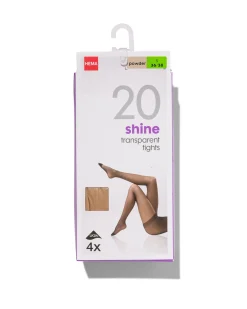 panty's glans transparant 20denier - 4 stuks poeder