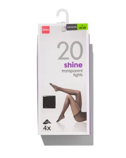 panty's glans transparant 20 denier - 4 stuks antraciet