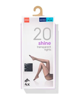 panty's glans transparant 20denier - 4 stuks donkerblauw