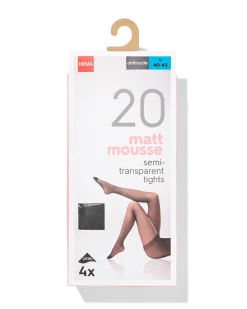 panty's mat halfdoorschijnend 20denier - 4 stuks antraciet