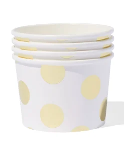 papieren bakjes gouden stip - 4 stuks