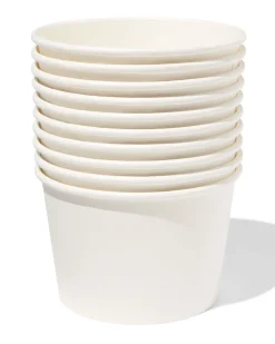 papieren bakjes 550ml wit - 10 stuks