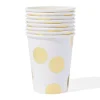 papieren beker 250ml gouden stip - 8 stuks