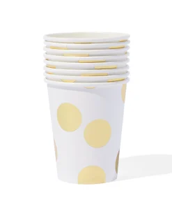 papieren beker 250ml gouden stip - 8 stuks