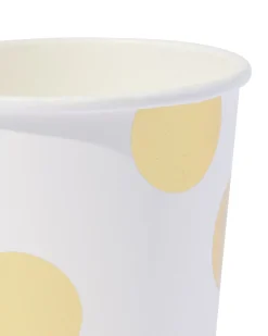 papieren beker 250ml gouden stip - 8 stuks