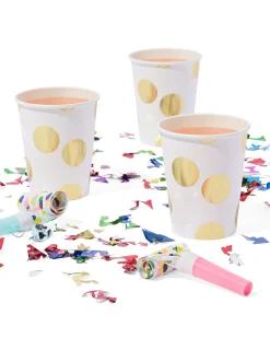 papieren beker 250ml gouden stip - 8 stuks