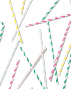 papieren rietjes gestreept - 100 stuks