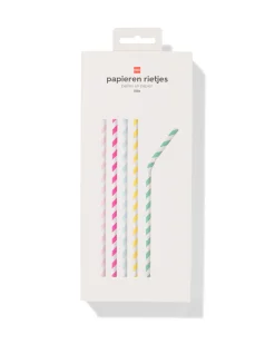 papieren rietjes gestreept - 100 stuks