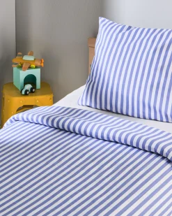 peuterdekbedovertrek 120x150cm zacht katoen strepen lavendel