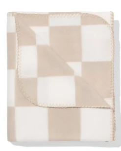 plaid 130x150cm fleece geblokt