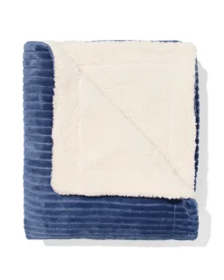 plaid 130x150cm sherpa blauw