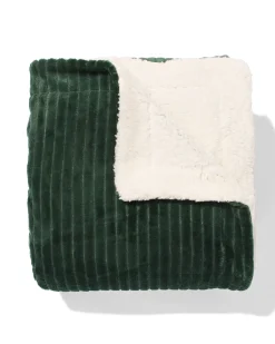 plaid 130x150cm sherpa blauwgroen