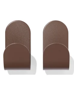 plakhaak 5x2.5cm rvs bruin - 2 stuks